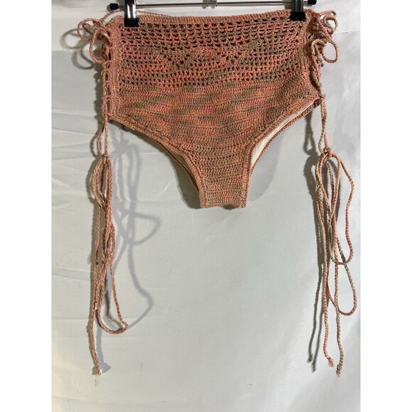 ANNA SUI for O'Neill Hi Bottoms Woman’s L Multi Color Crochet Love Birds Swim - Picture 1 of 9